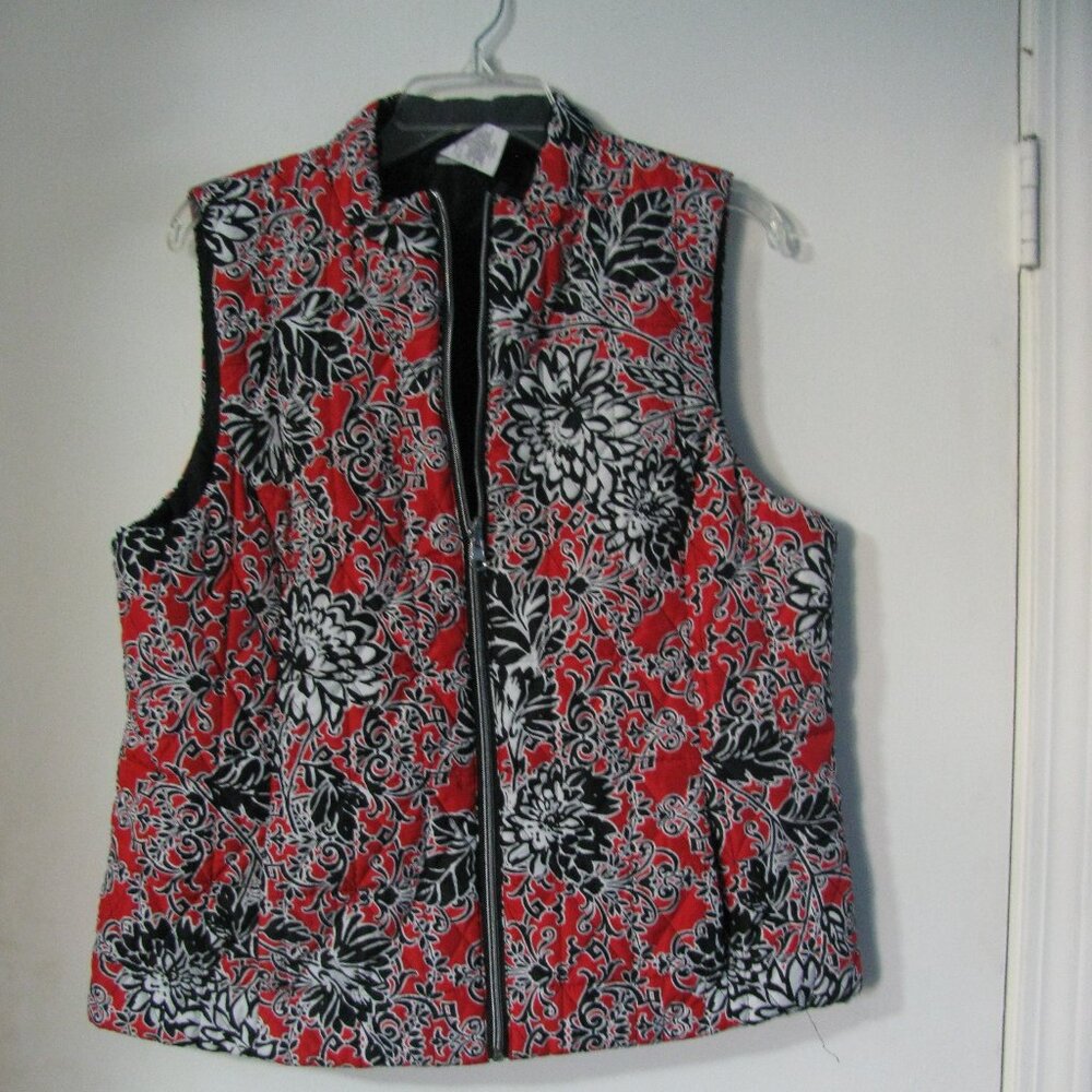 * Ruby Road Vest Large EUC Floral Outerwear Quilted